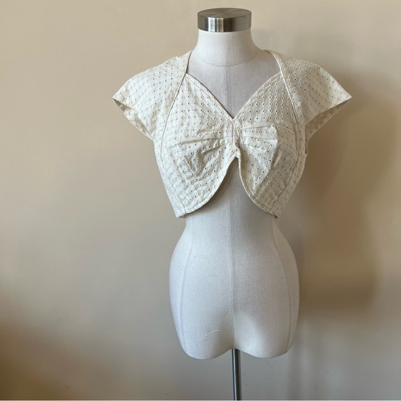 New! Black Iris the dotty eyelet cropped top nwt 13657 - Picture 6 of 13